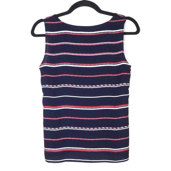 Talbots nave blue with red and white stripes tank blouse shirt size SP B83 - Picture 5 of 5